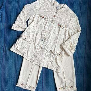 Rare Vintage Embroidered Western Silk Set